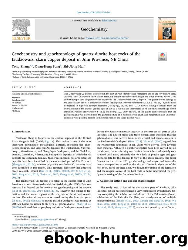 Geochemistry and geochronology of quartz diorite host rocks of the Liudaowaizi skarn copper deposit in Jilin Province, NE China by Yong Zhang & Quan-Heng Song & Shi-Jiong Han