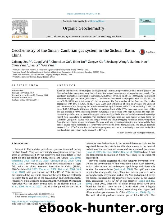 Geochemistry of the SinianÃ¢â¬âCambrian gas system in the Sichuan Basin, China by Caineng Zou