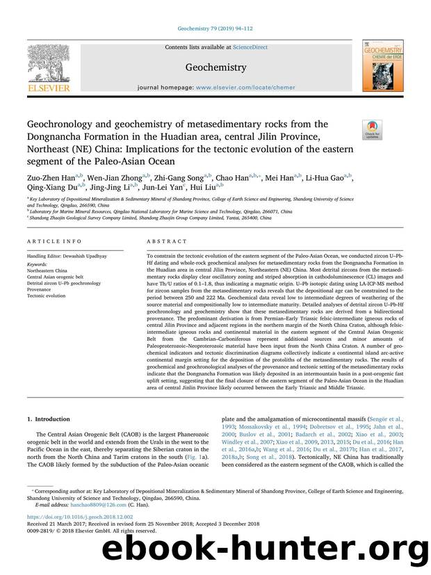 Geochronology and geochemistry of metasedimentary rocks from the Dongnancha Formation in the Huadian area, central Jilin Province, Northeast (NE) China_ Implications for the tecton by unknow
