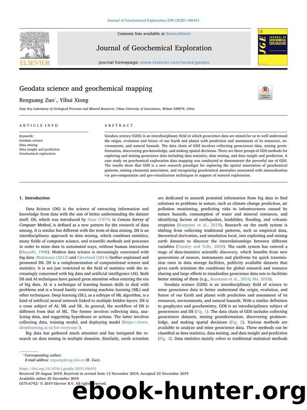 Geodata science and geochemical mapping by Renguang Zuo & Yihui Xiong