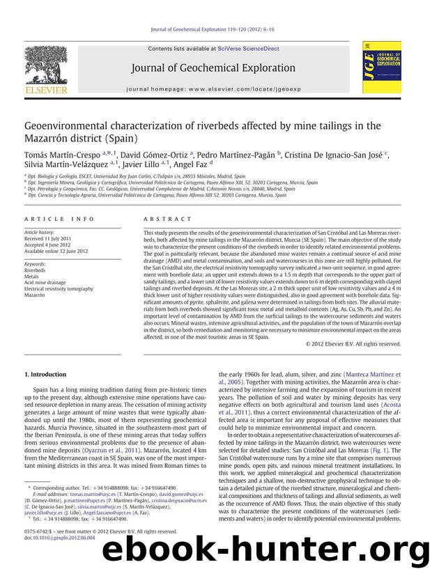 Geoenvironmental characterization of riverbeds affected by mine tailings in the MazarrÃ³n district (Spain) by Unknown
