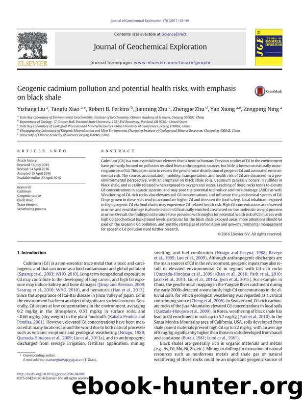 Geogenic cadmium pollution and potential health risks, with emphasis on black shale by Unknown