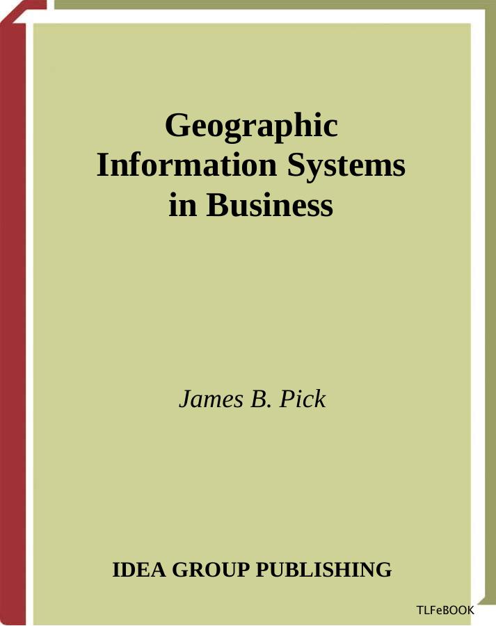 Geographic Information Systems in Business by James Pick