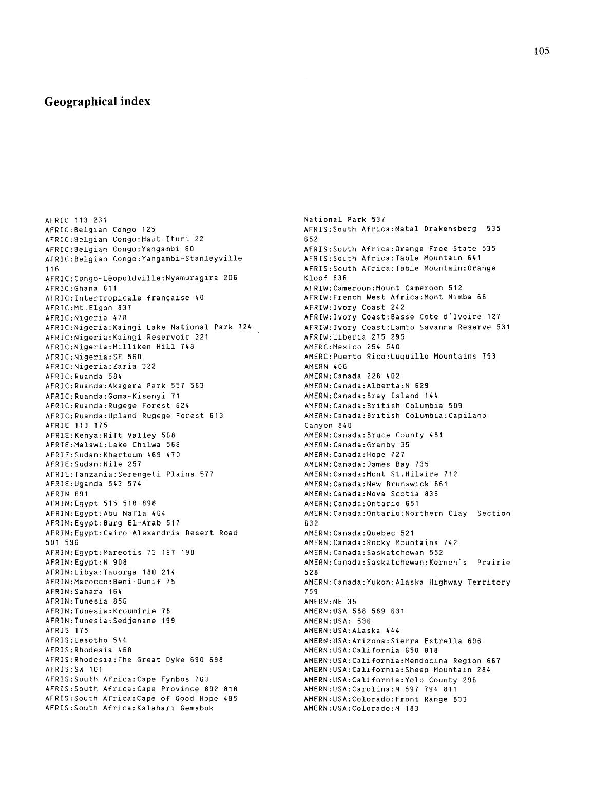 Geographical index by Unknown
