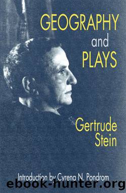 Geography and Plays by Gertrude Stein