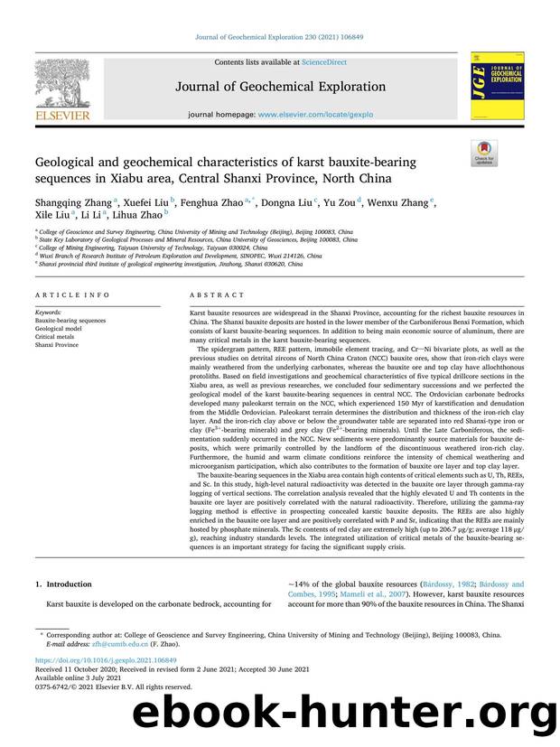 Geological and geochemical characteristics of karst bauxite-bearing sequences in Xiabu area, Central Shanxi Province, North China by unknow