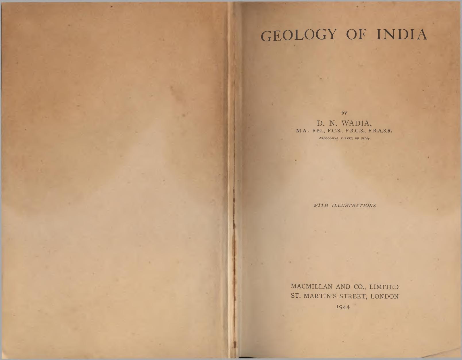 Geology of India by D.N. Wadia