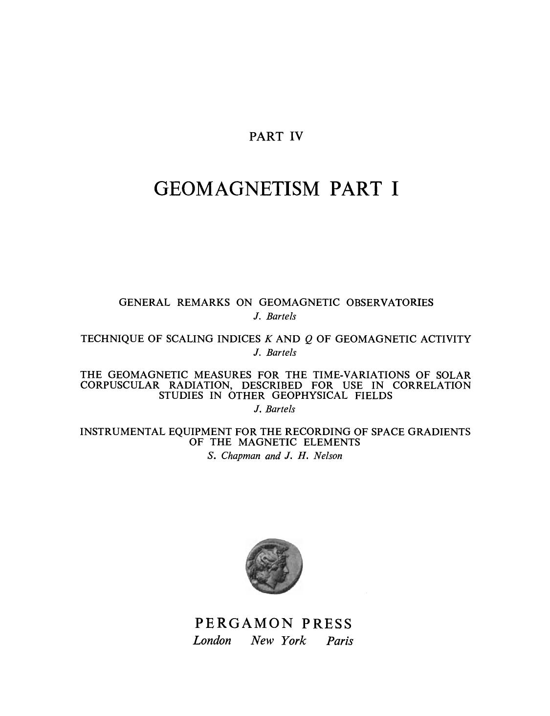 Geomagnetism. Annals of The International Geophysical Year, Vol. 4 by Harold Spencer Jones (Eds.)