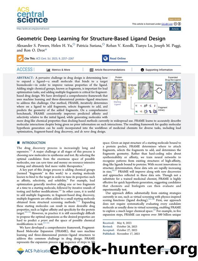 Geometric Deep Learning for Structure-Based Ligand Design by unknow