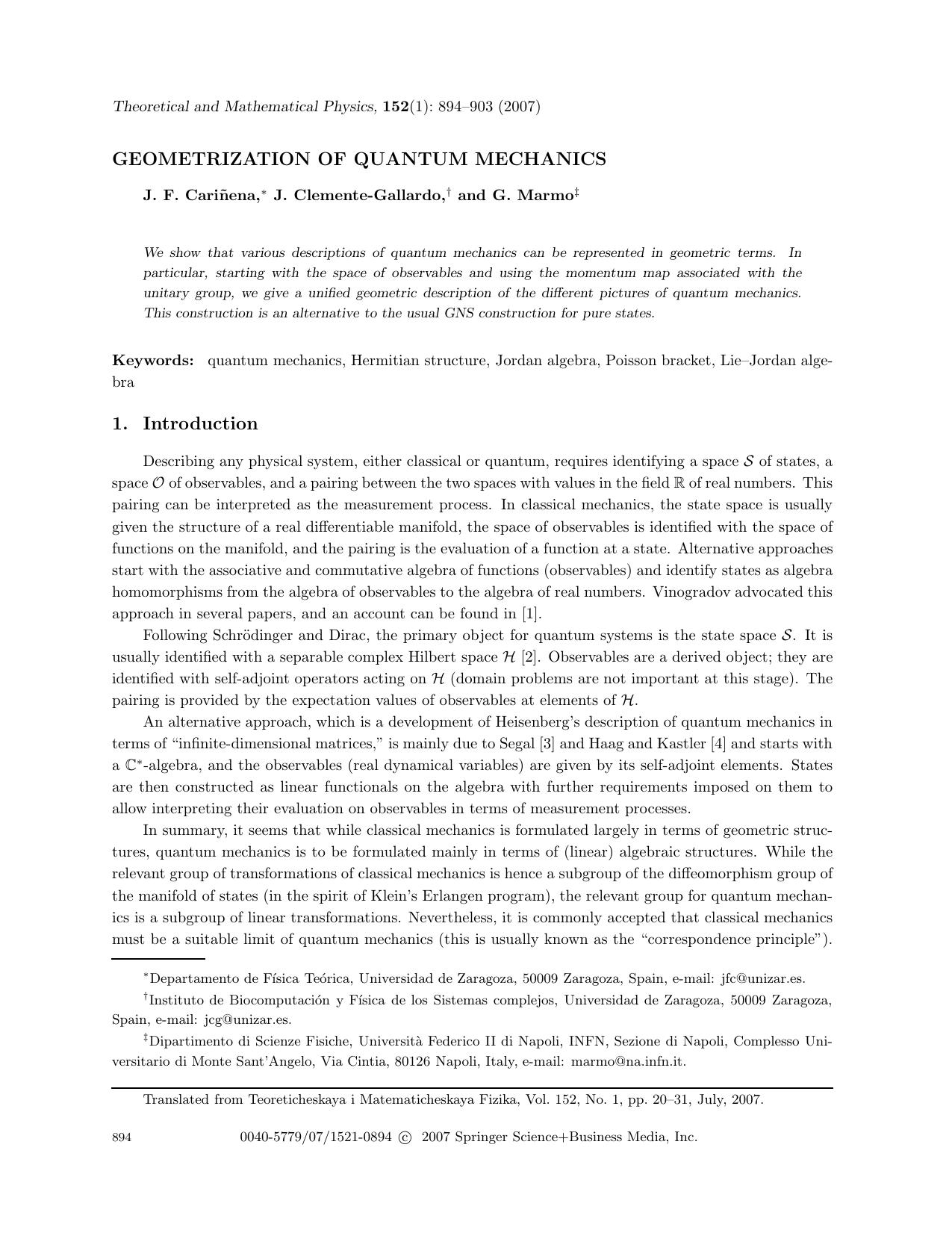 Geometrization of quantum mechanics by Unknown