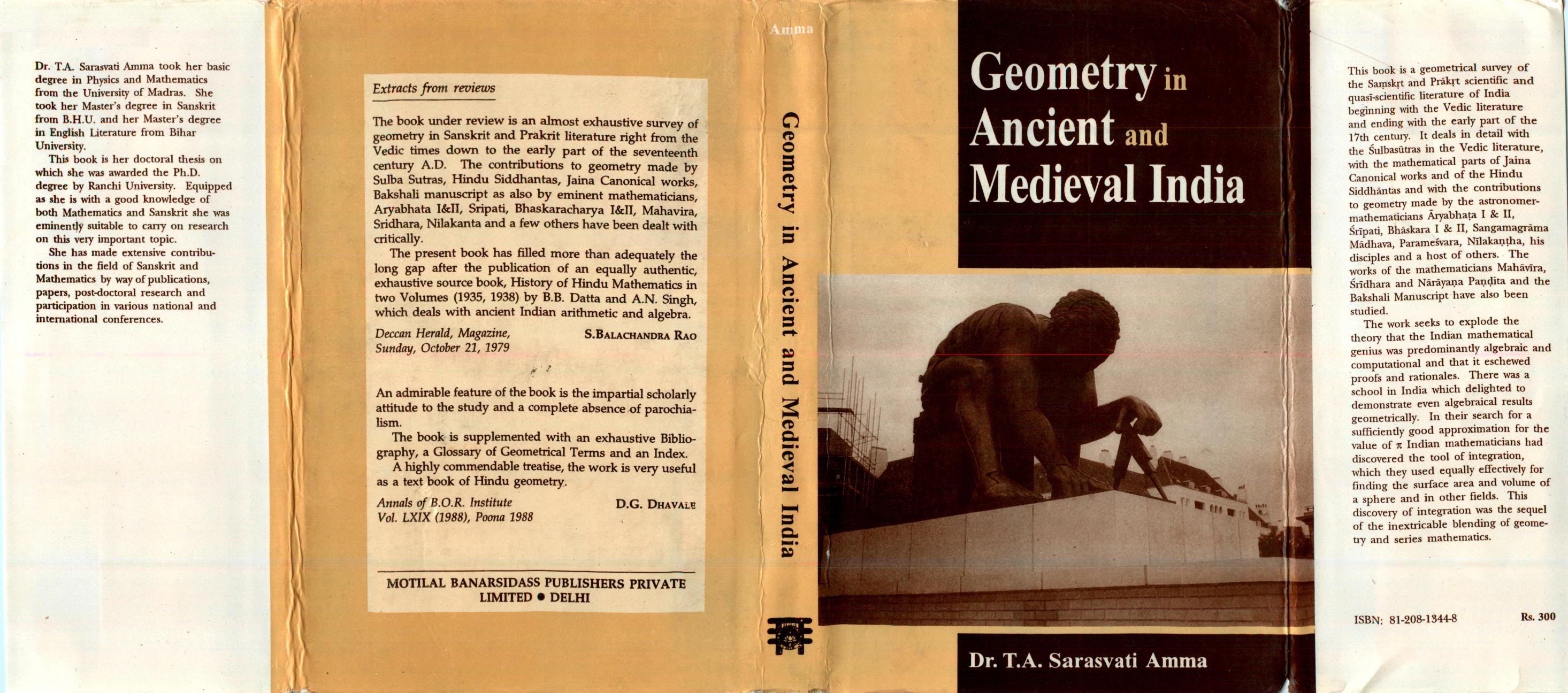 Geometry in Ancient and Medieval India by T.A.Saraswati Amma