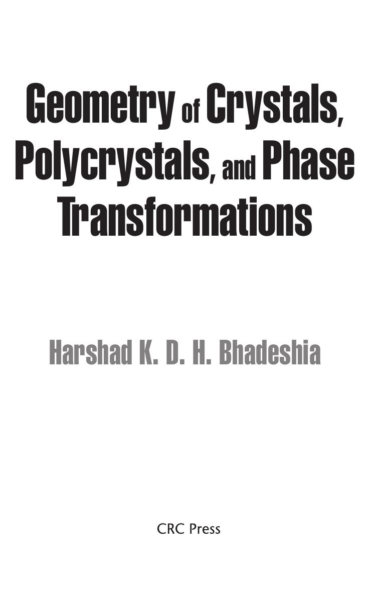 Geometry of Crystals Polycrystals and Phase Transformations by Harshad K. D. H. Bhadeshia