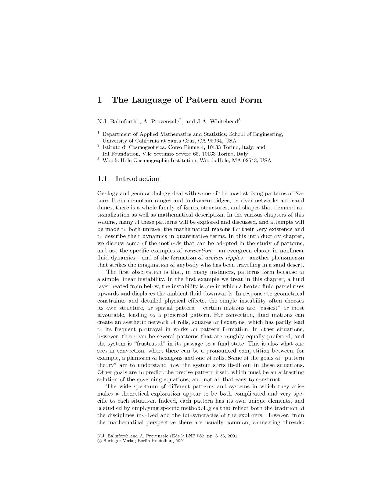 Geomorphological fluid mechanics by Neil J Balmforth; A Provenzale