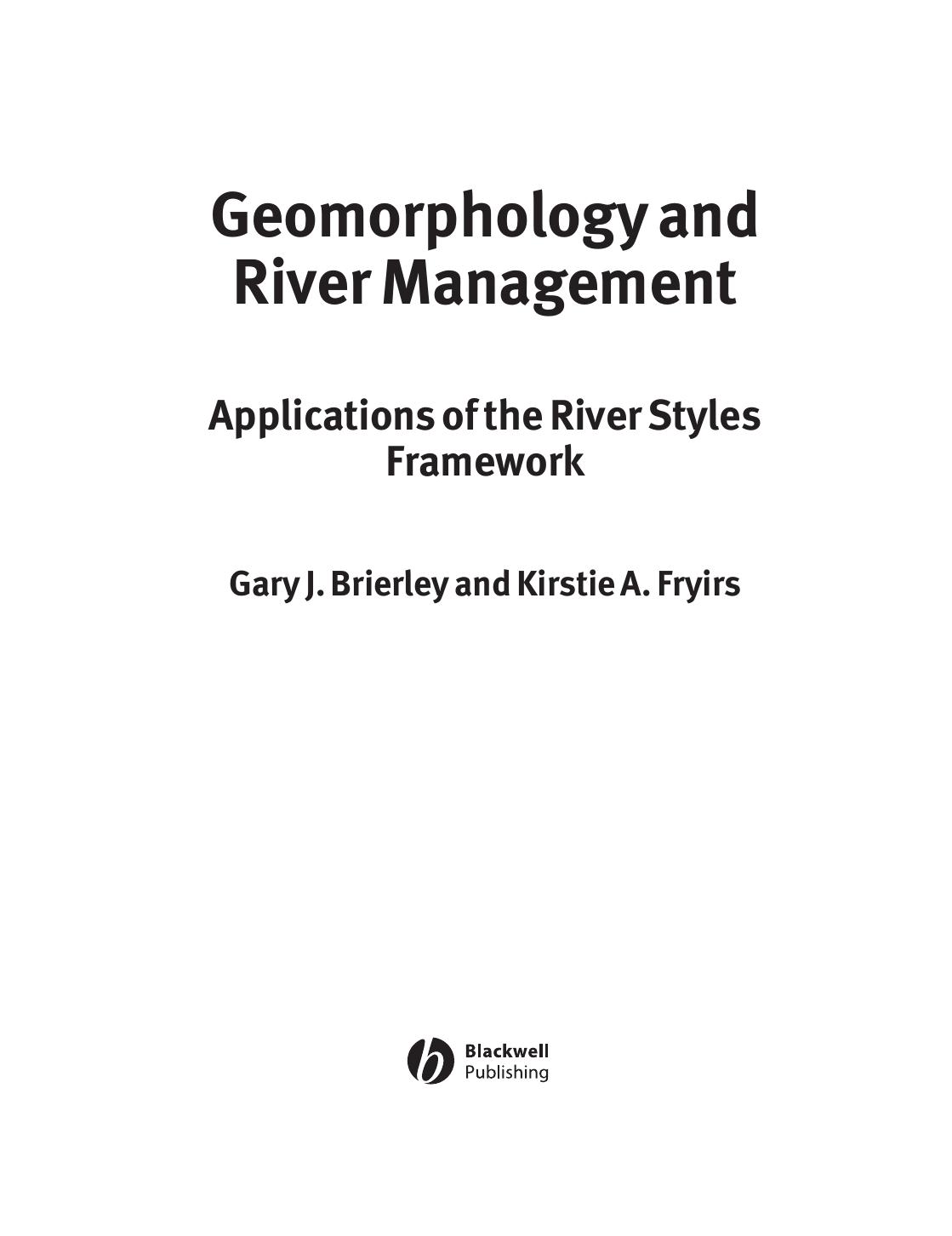 Geomorphology and River Management by Unknown