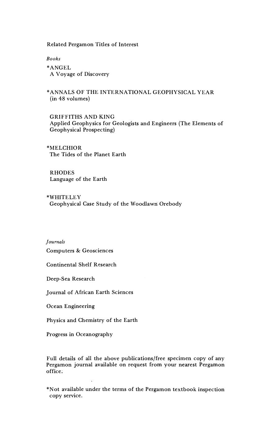Geophysics in the Affairs of Man. A Personalized History of Exploration Geophysics and Its Allied Sciences of Seismology and Oceanography by Charles C. Bates