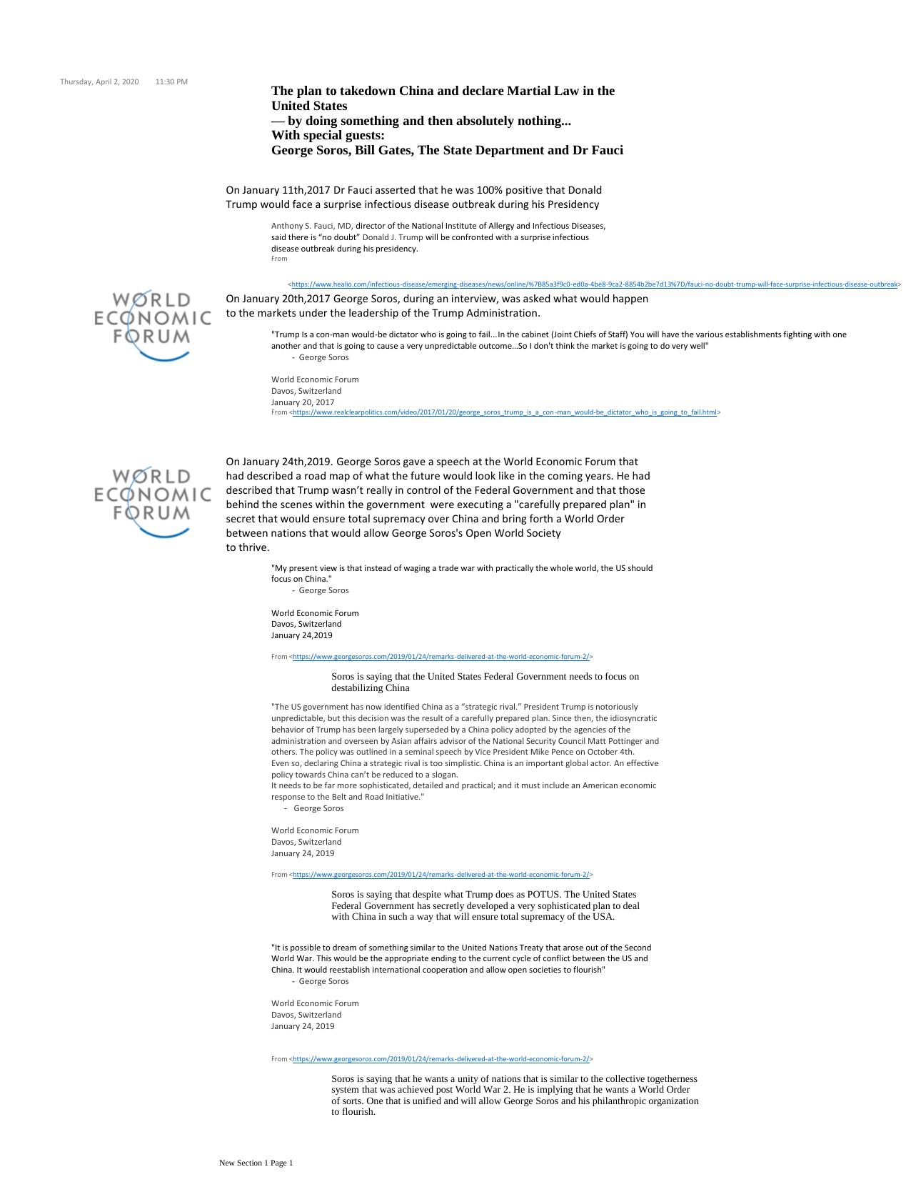 George Soros, Bill Gates, Dr. Fauci Spread the Coronavirus PDF by roflcopter2110
