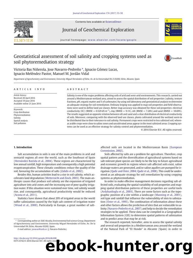 Geostatistical assessment of soil salinity and cropping systems used as soil phytoremediation strategy by unknow