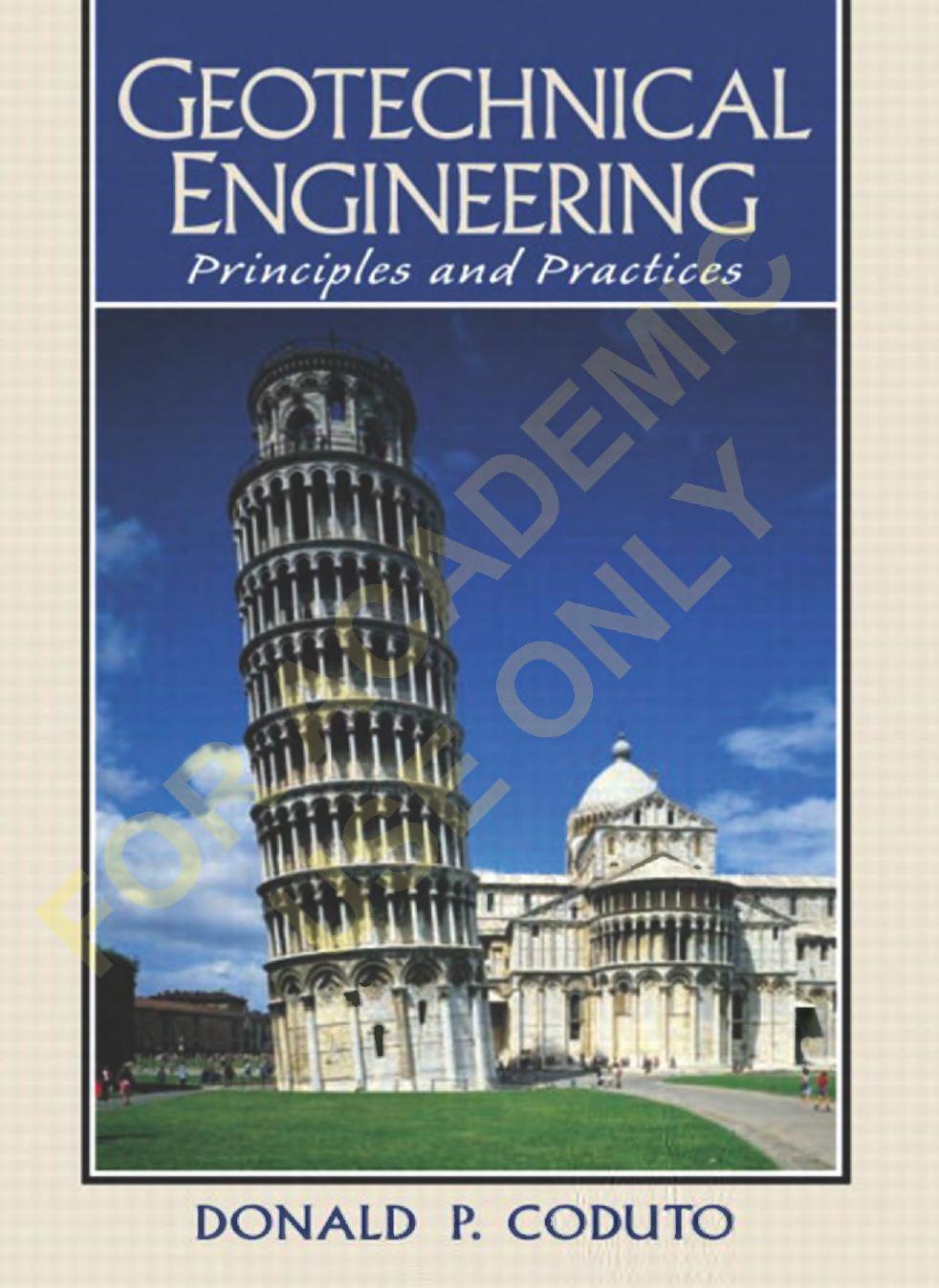 Geotechnical Engineering Principles and Practices by Donald P.Coduto