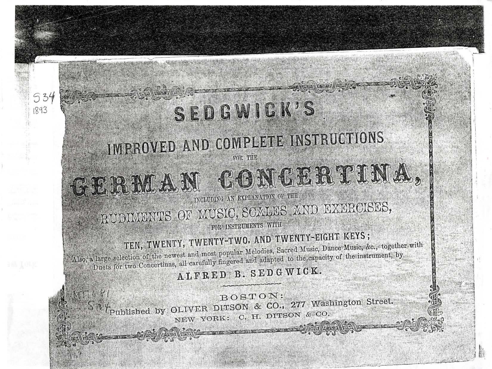 German Concertina by Alfred B. Sedgwick