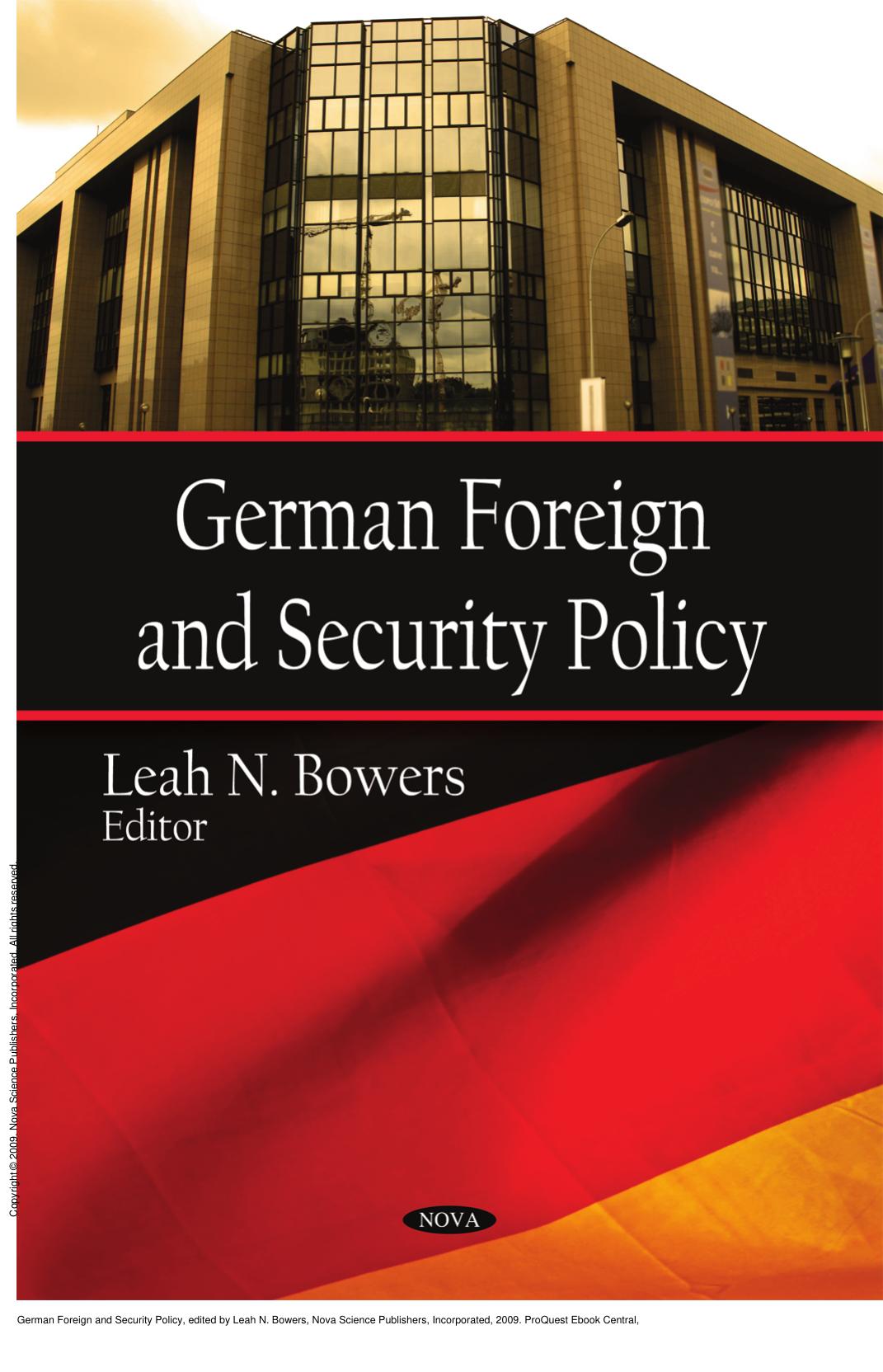 German Foreign and Security Policy by Leah N. Bowers