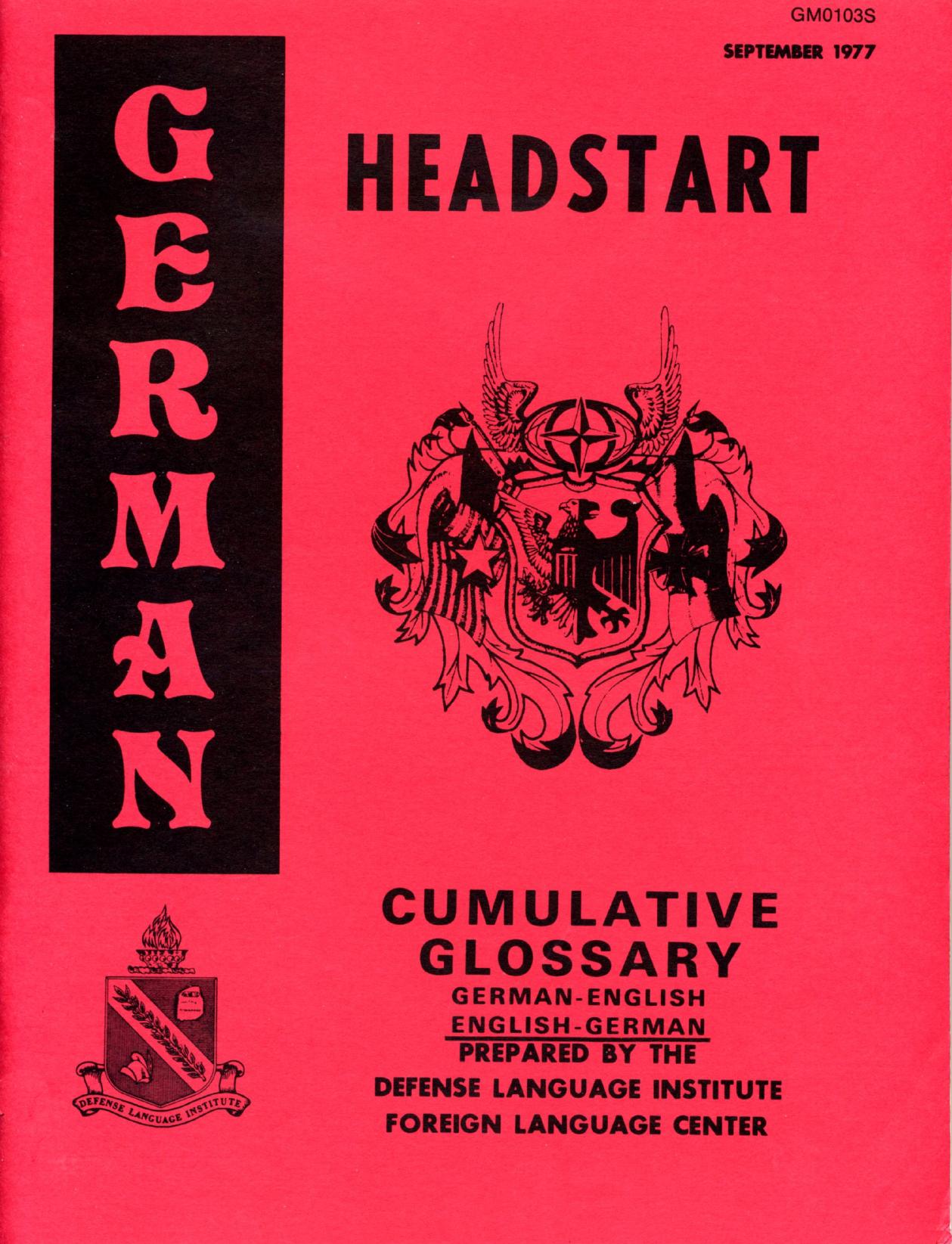 German Headstart Cumulative Glossary. by coll