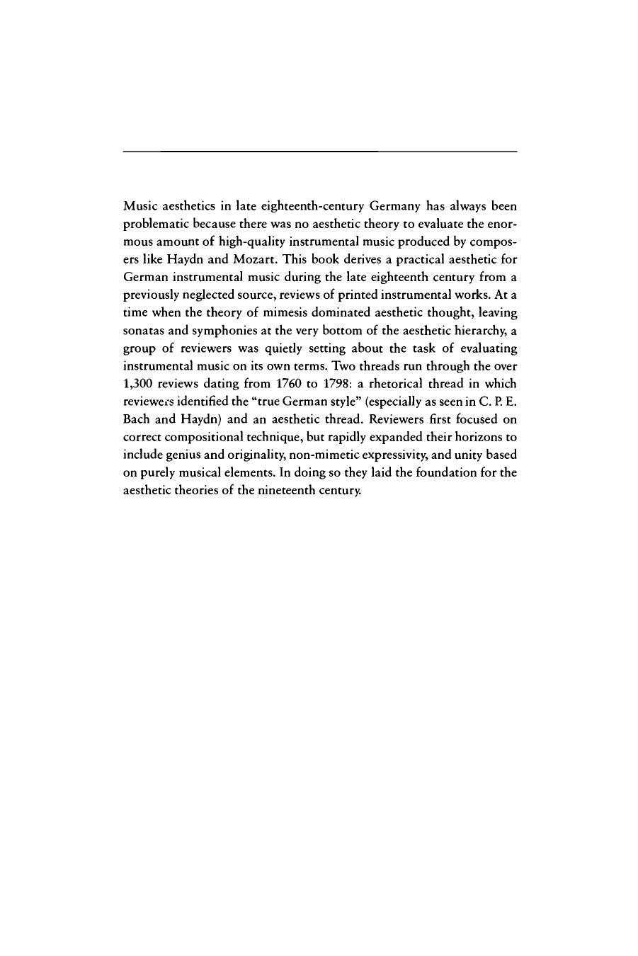 German Music Criticism in the Late Eighteenth Century: Aesthetic Issues in Instrumental Music by Mary Sue Morrow