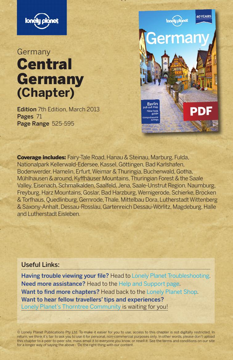 Germany 7 - Central Germany (Chapter) by Lonely Planet
