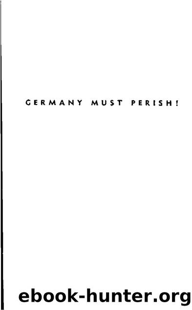 Germany Must Perish! by Theodore N Kaufman