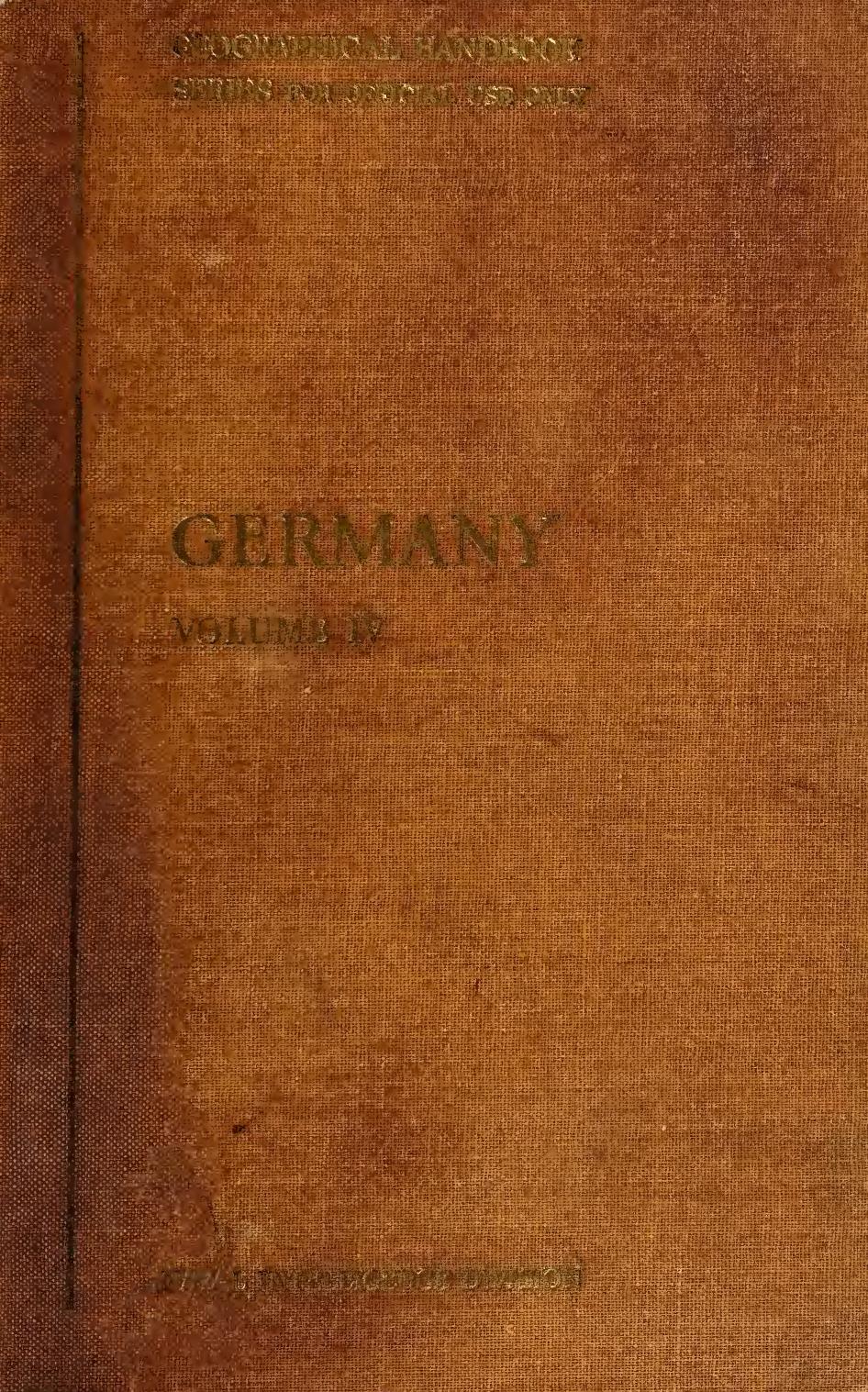 Germany v. 4. Ports and communications. by Henry Clifford Darby; Great Britain. Naval Intelligence Division. Geographical Section