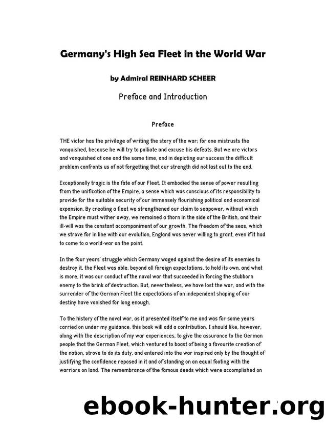 Germany's High Sea Fleet in the World War by Reinhard Scheer