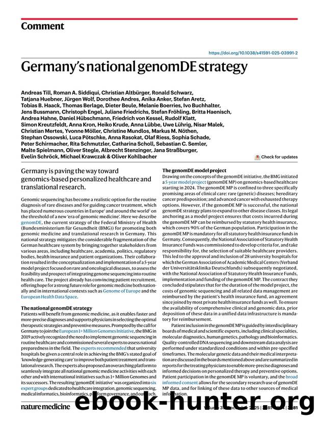 Germanyâs national genomDE strategy by unknow