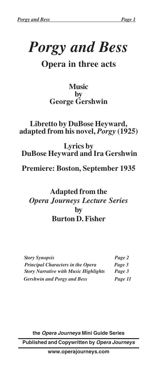 Gershwin's Porgy and Bess by Unknown