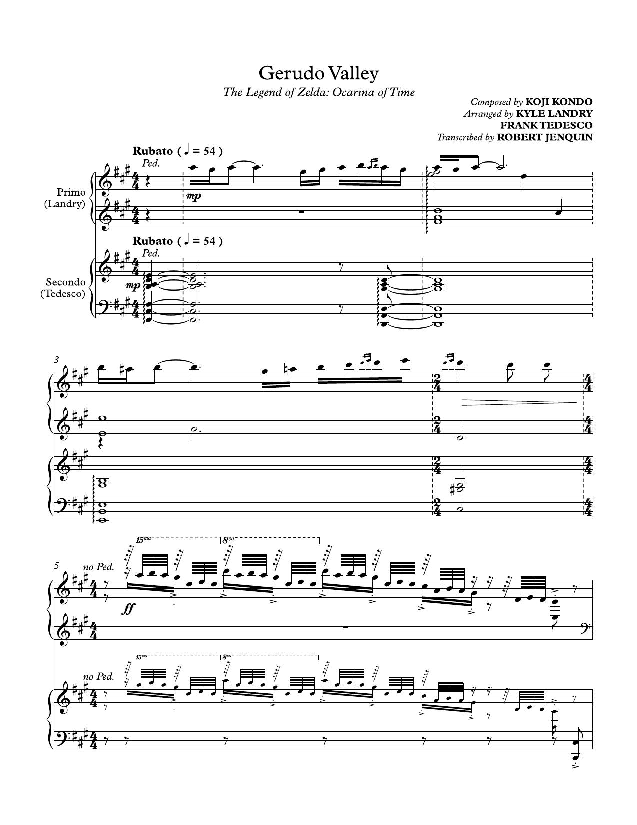 Gerudo Valley Duet - Full Score by Administrator