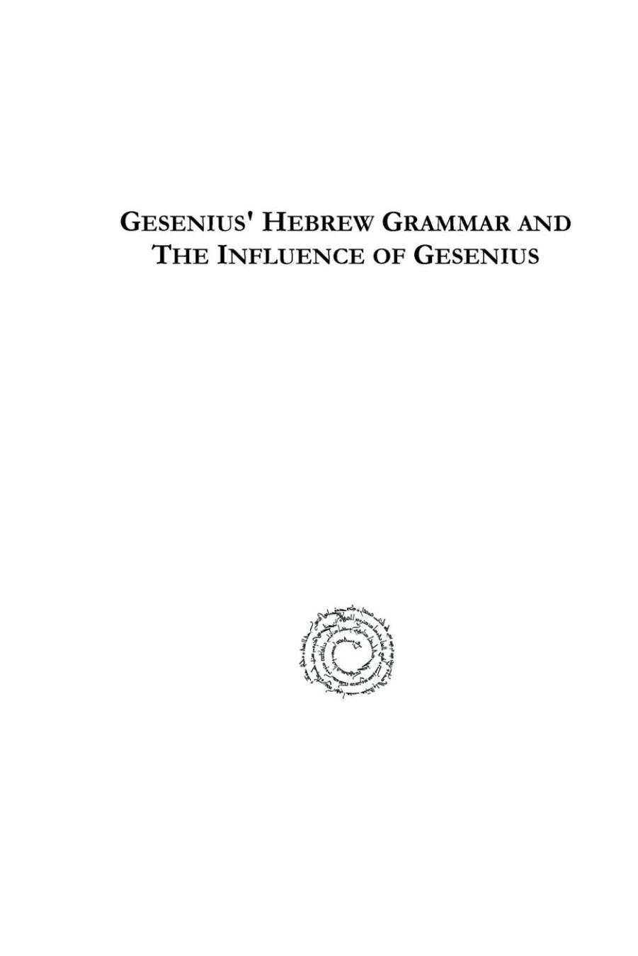 Gesenius' Hebrew Grammar and the Influence of Gesenius (Analecta Gorgiana) (Arabic Edition) by E. Kautzsch