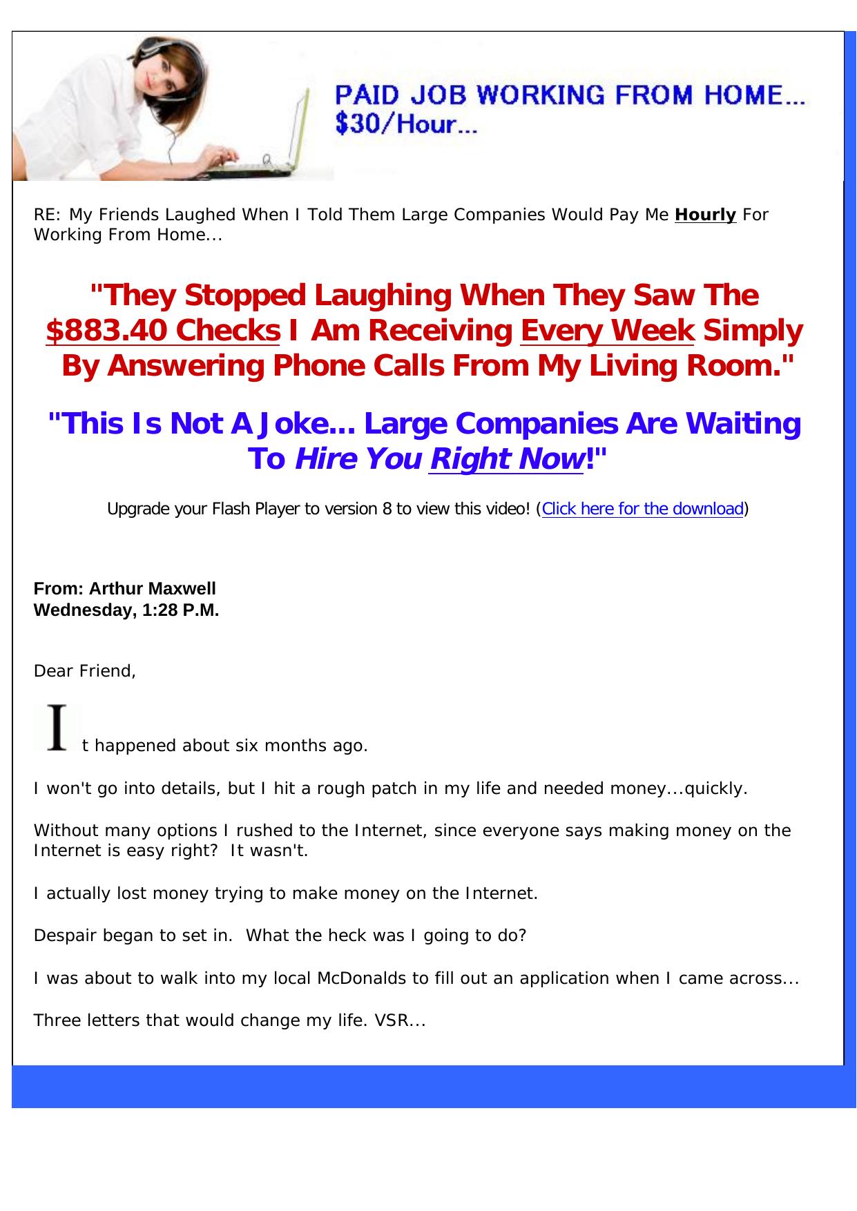 Get A Customer Service Job - Legitimate Work At Home For Big Companies. by Best of Kuszter's Collection