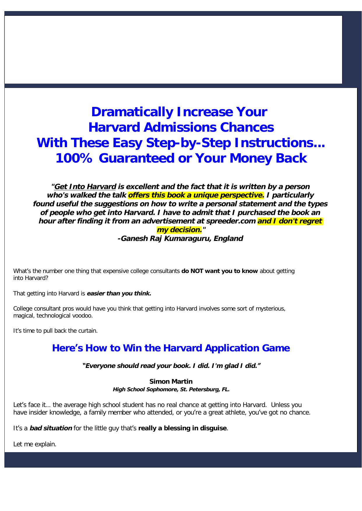 Get Into Harvard (or The Ivy League College Of Your Choice!). by Best of Kuszter's Collection