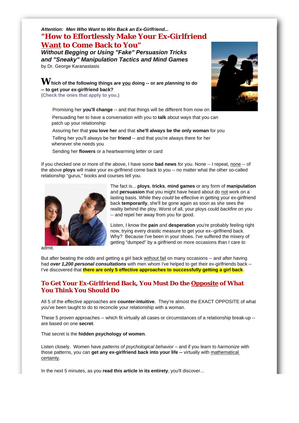 Get Your Ex Girlfriend Back. by Best of Kuszter's Collection