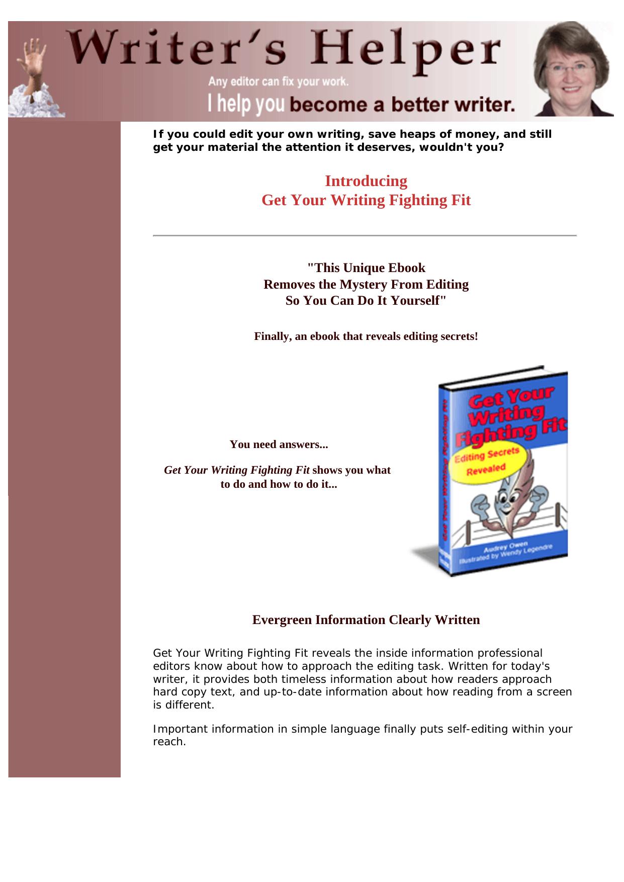 Get Your Writing Fighting Fit- Secrets Of Self-Editing Revealed. by Best of Kuszter's Collection