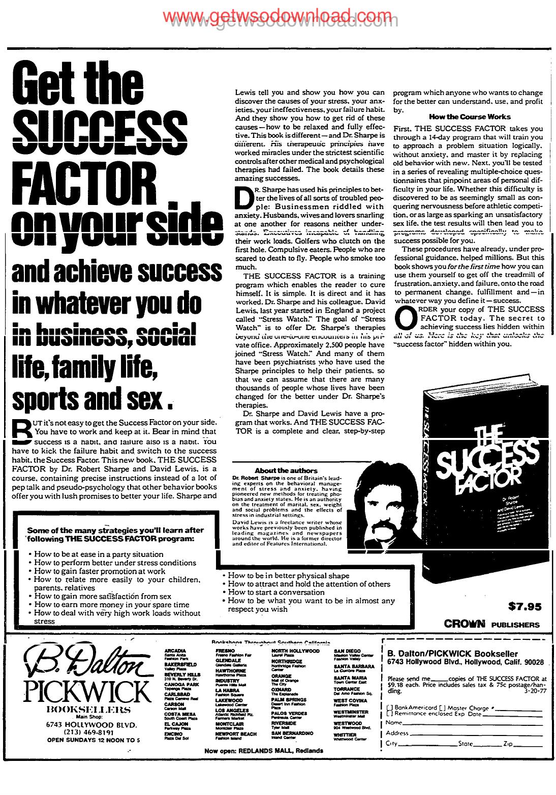 Get the success factor by Unknown