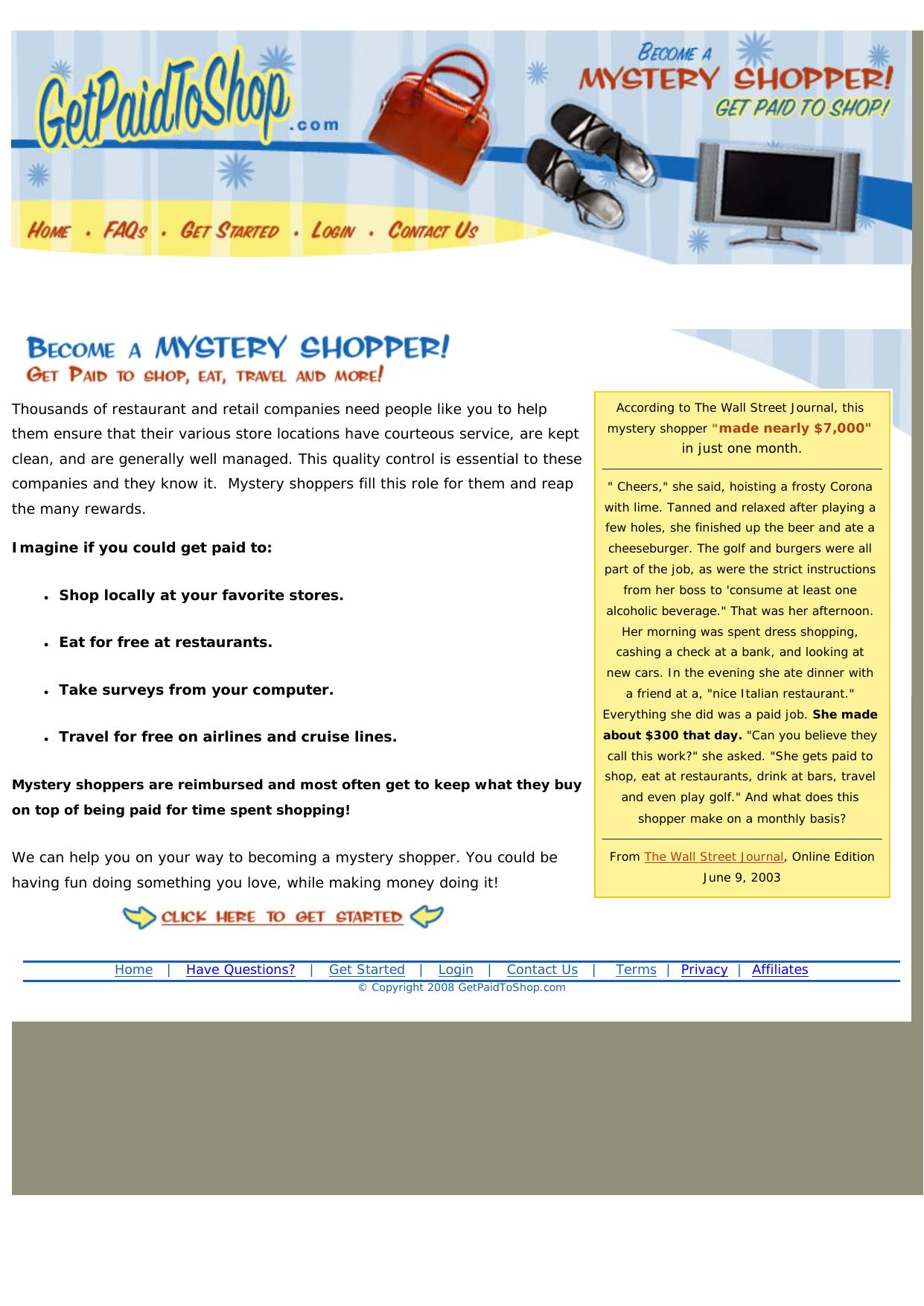 GetPaidToShop.com- Mystery Shopper. by Best of Kuszter's Collection