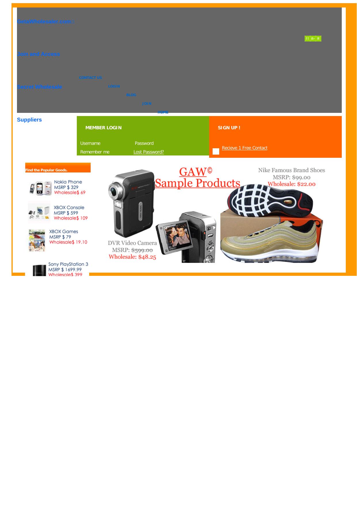 GetaWholesaler.com--Promote Secret Wholesale Sources. by Best of Kuszter's Collection