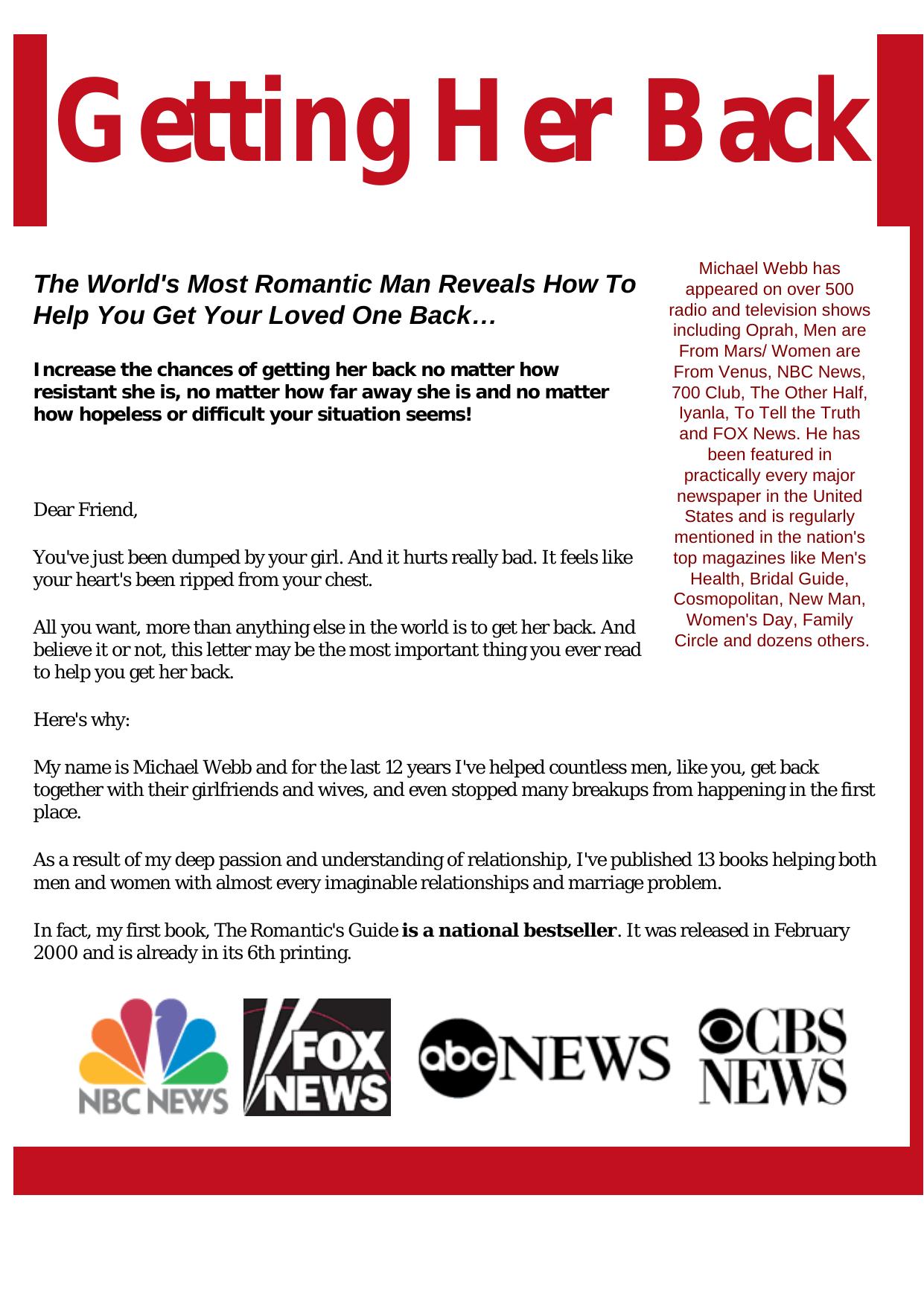 Getting Her Back - For Good. by Best of Kuszter's Collection