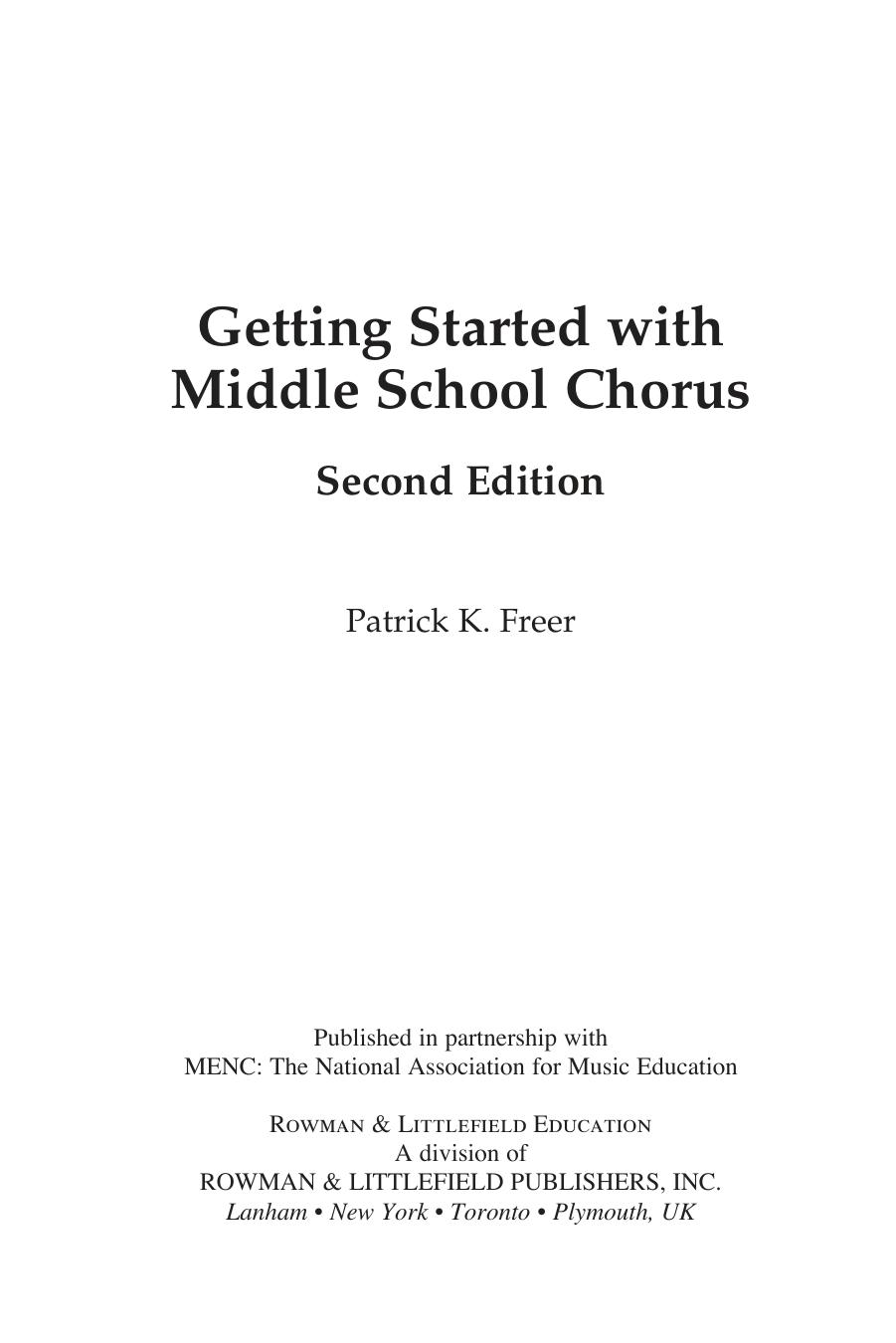 Getting Started with Middle School Chorus by Patrick K. Freer