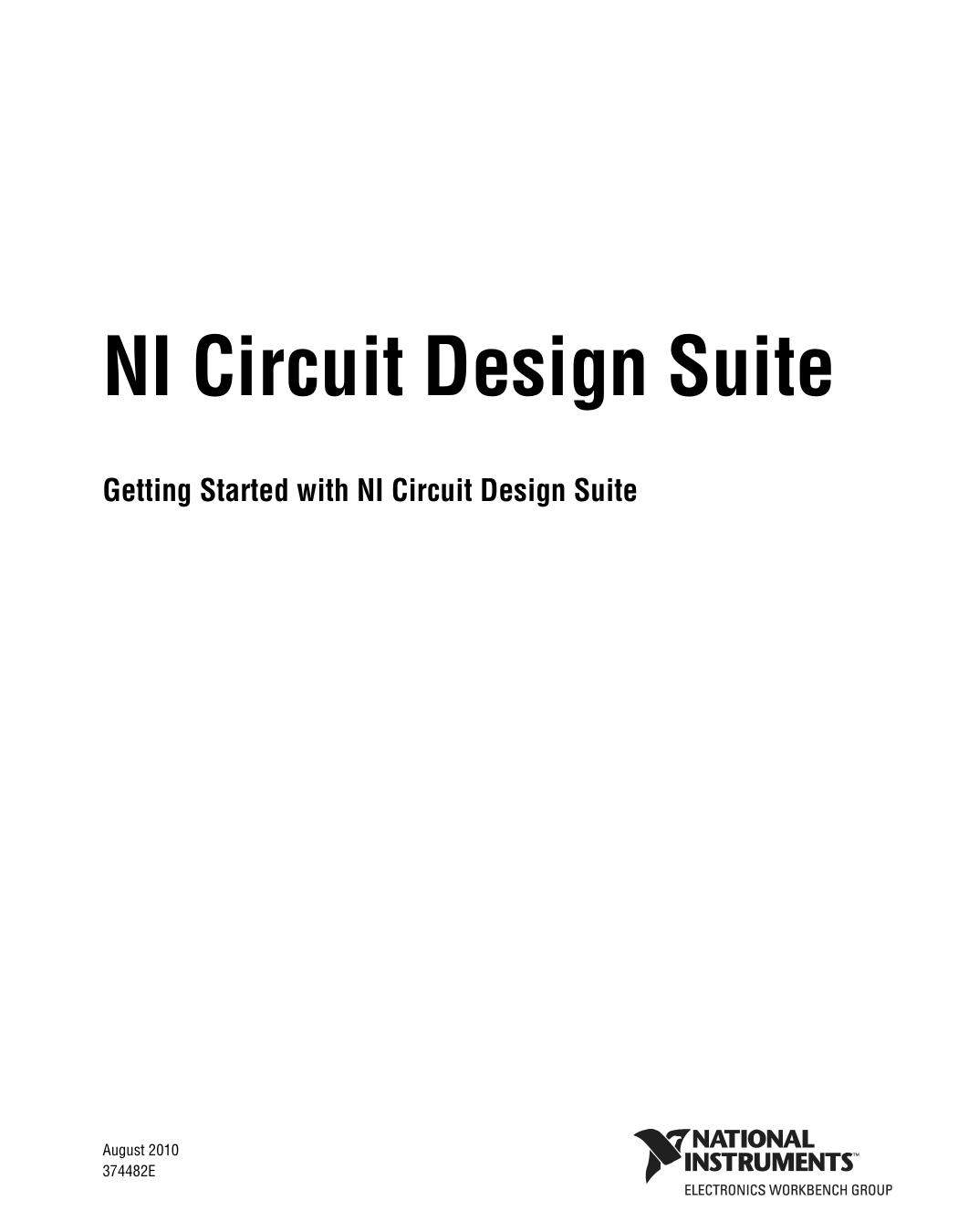 Getting Started with NI Circuit Design Suite (Multilingual) by Technical Communications