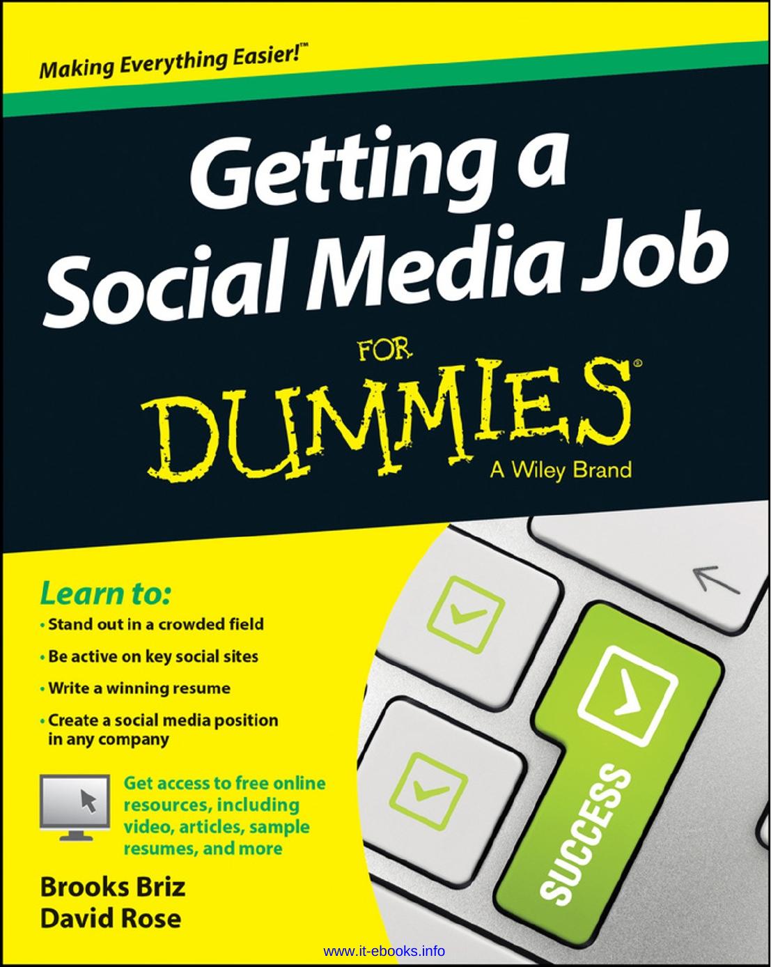 Getting a Social Media Job For Dummies by Brooks Briz