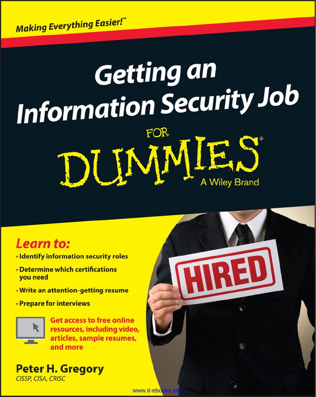 Getting an Information Security Job For Dummies by Peter H. Gregory