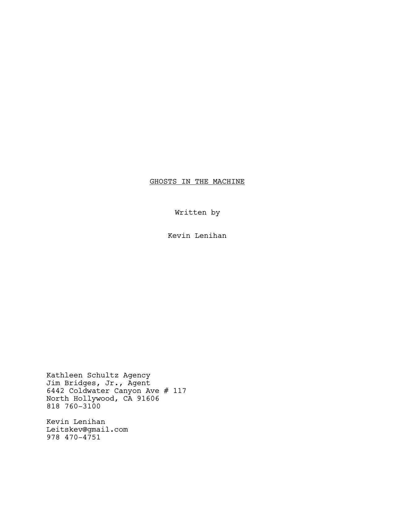 Ghosts in the Machine 4.0 Script by Unknown