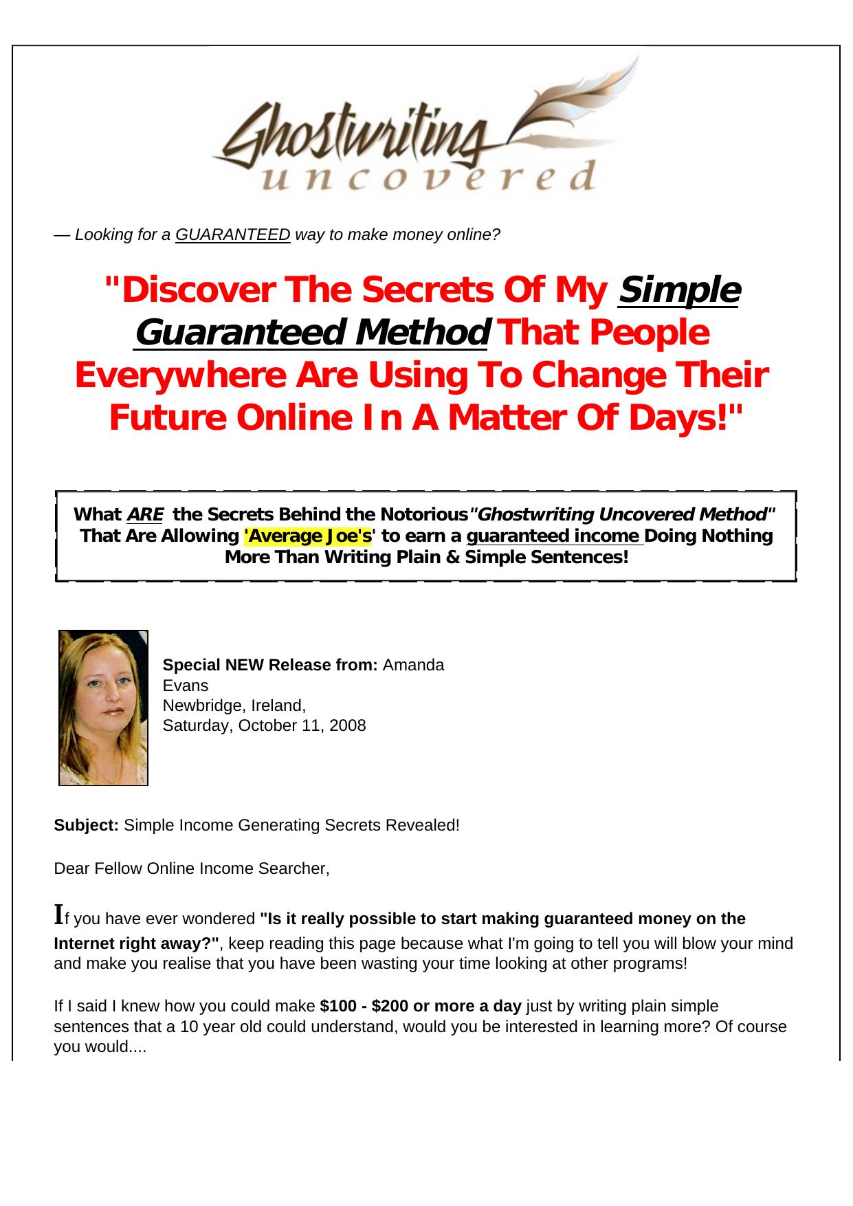 Ghostwriting Uncovered Volume 1- Article Writing. by Best of Kuszter's Collection