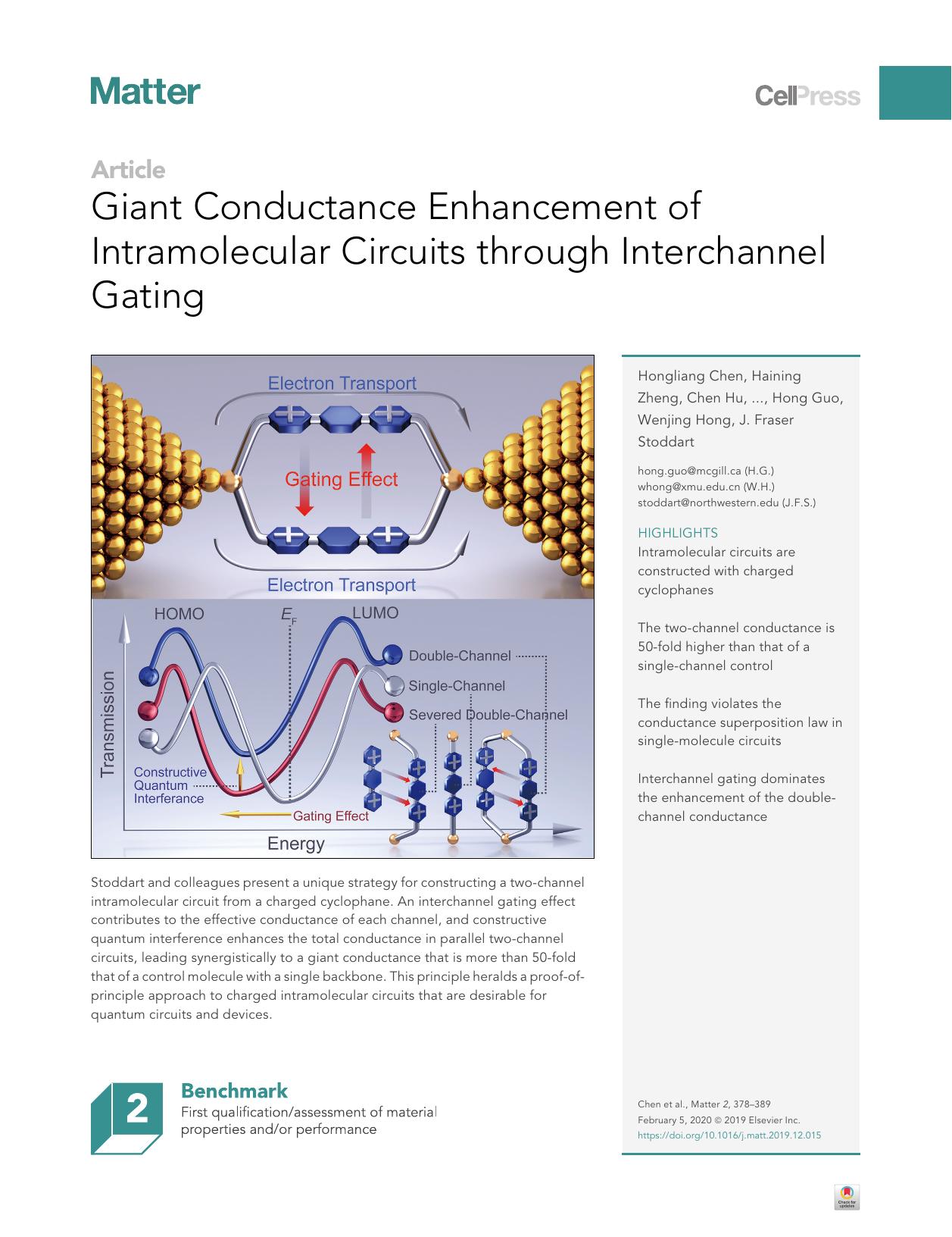Giant Conductance Enhancement of Intramolecular Circuits through Interchannel Gating by unknow