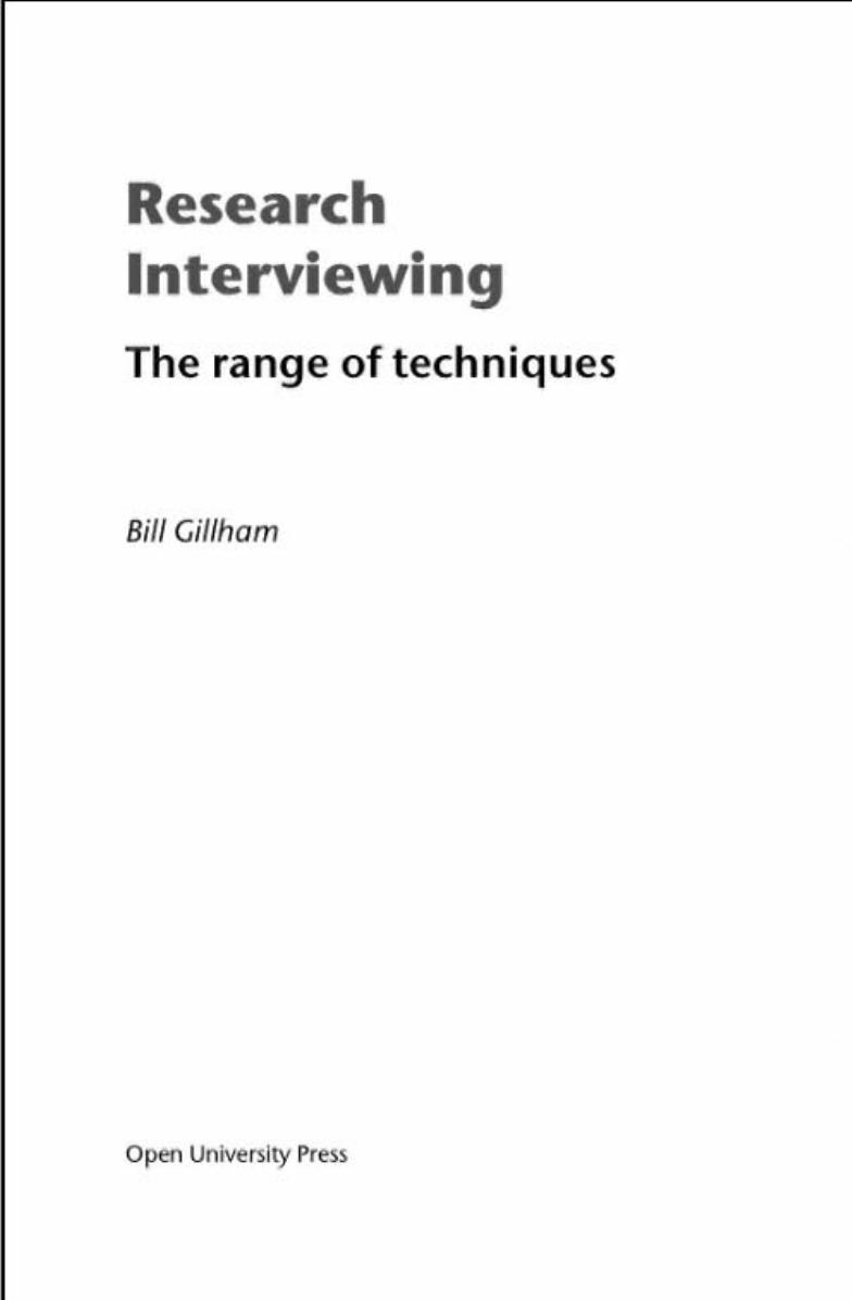 Gillham Research Interviewing by Unknown